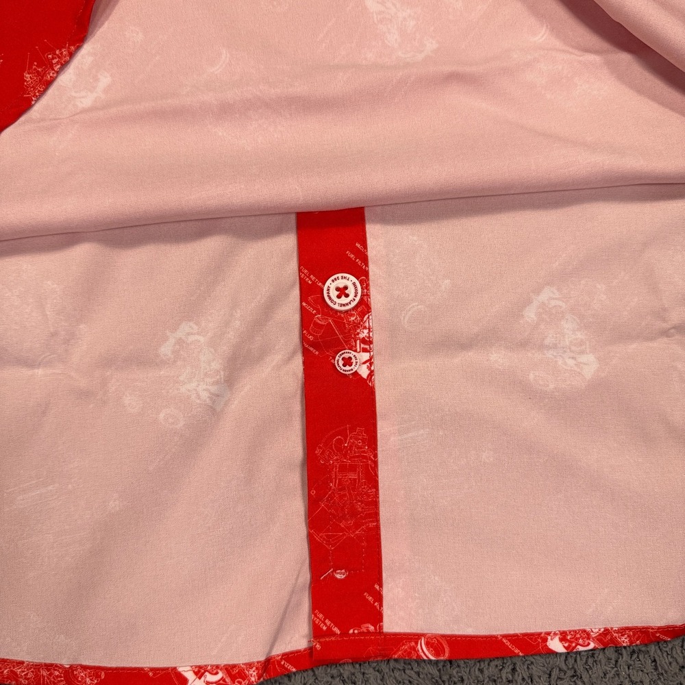 Dixxon Flannel Company Shirt‎ Mens Large Red The 350 Engine Print Button Up NWT - Picture 9 of 10